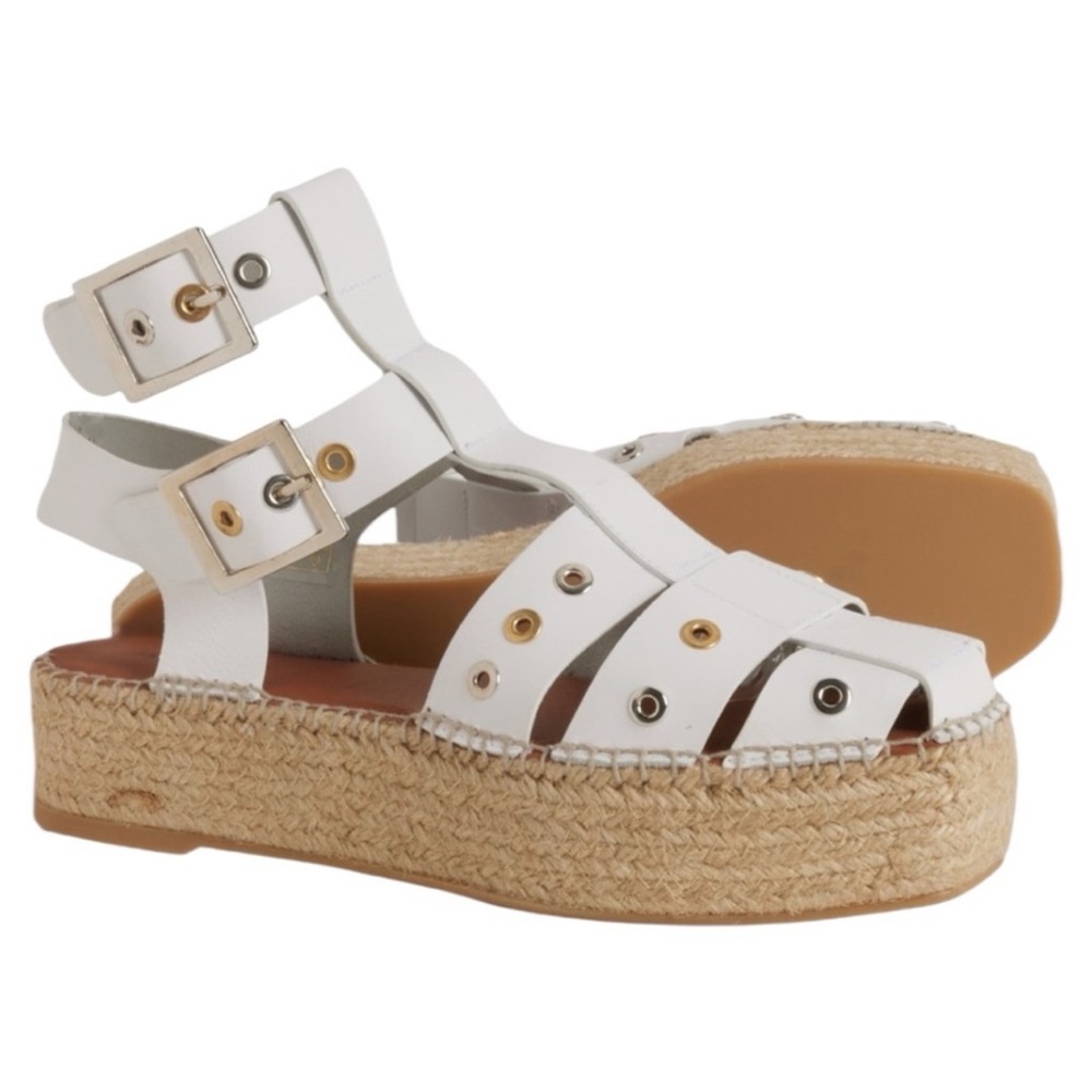 New! Free People White Gable Glad Espadrille Gladiator Sandals Women’s 10